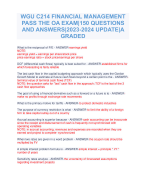 WGU C214 FINANCIAL MANAGEMENT PASS THE OA EXAM|150 QUESTIONS AND ANSWERS|2023-2024 UPDATE|A GRADED