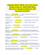 Updated New!! BIOD 121 Final Exam Study Guide for 2023/2024 Best Revision/ Studying Material with accurate answers