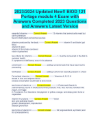 BIOD 121 Portage module 4 Exam with Answers Completed 2023