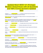 BIOD 121 (Portage): Module 2 Actual Exam with all Questions and 100% Correct Answers Updated 2023