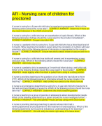 ATI NURSING CARE OF CHILDREN PROCTORED COMBINED EXAMS BUNDLE,SCORE A+.