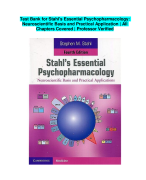 Test Bank for Stahl's Essential Psychopharmacology: Neuroscientific Basis and Practical Application | All Chapters Covered | Professor Verified