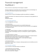 Financial Management Hoofdstuk 1 