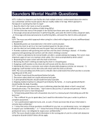 Saunders Mental Health Questions - Latest 2023/2024
