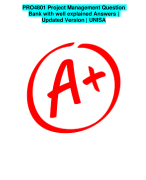 PRO4801 Project Management Question Bank with well explained Answers | Updated Version | UNISA