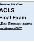 American Red Cross ACLS Final Exam (Exam Elaborations questions and Answers 2023)