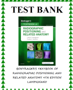 BONTRAGER'S TEXTBOOK OF RADIOGRAPHIC POSITIONING AND RELATED ANATOMY 9TH EDITION LAMPIGNANO TEST BANK