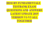HESI RN FUNDAMENTALS TESTBANK EXAM QUESTIONS AND ANSWERS LATEST UPDATE 2019 VERSION V1-V3