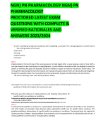 NGN} PN PHARMACOLOGY NGN} PN PHARMACOLOGY PROCTORED LATEST EXAM QUESTIONS WITH COMPLETE & VERIFIED RATIONALES AND ANSWERS 2023/2024