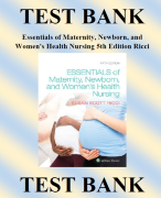 Essentials of Maternity, Newborn, and Women's Health Nursing 5th Edition Ricci Test Bank