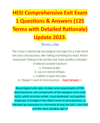 HESI Comprehensive Exit Exam 1 Questions & Answers (125 Terms with Detailed Rationale) Update 2023.