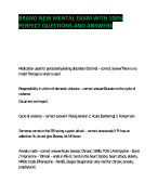 BRAND NEW MENTAL EXAM WITH 100% PERFECT QUESTIONS AND ANSWERS