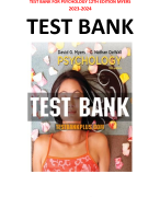 TEST BANK FOR PSYCHOLOGY 12TH EDITION BY DAVID G. MYERS & C. NATHAN DeWALL 2023-2024