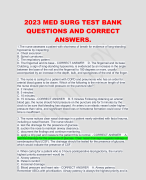 2023 MED SURG TEST BANK QUESTIONS AND CORRECT ANSWERS. 