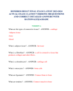 HONDROS BIO117 FINAL EXAM LATEST 2023-2024 ACTUAL EXAM 2 LATEST VERSIONS 300 QUESTIONS AND CORRECT DETAILED ANSWERS WITH RATIONALES|AGRADE   