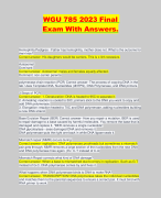 WGU 785 2023 Final Exam With Answers. 