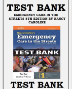 TEST BANK PARAMEDIC CARE- PRINCIPLES & PRACTICE, 5TH EDITION Volume 5 Special Considerations and Operations BLEDSOE