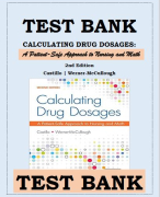 TEST BANK CALCULATE WITH CONFIDENCE, 8TH EDITION, DEBORAH C. MORRIS (2024 Update) Calculate with Confidence, 8th Edition, Morris Test Bank