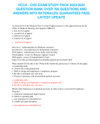 HCCA - CHC EXAM STUDY PACK 2023/2024 QUESTION BANK OVER 700 QUESTIONS AND ANSWERS WITH RATIONALES| GUARANTEED PASS LATEST UPDATE