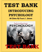 TEST BANK FOR INTRODUCING PSYCHOLOGY 5TH EDITION DANIEL L. SCHACTER includes Multiple Choice questions, Scenarios, Essays and true/false questions with Answers. Comprehensively Covering all 15 chapters