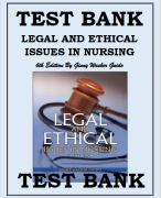 TEST BANK FOR LEGAL & ETHICAL ISSUES IN NURSING, 6TH EDITION BY GINNY WACKER GUIDO with this Test Bank you additionally get the   Guido, Instructor’s Resource Manual, Legal & Ethical Issues
