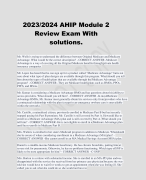  2023/2024 AHIP Module 2 Review Exam With solutions. 