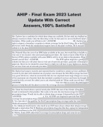 AHIP - Final Exam 2023 Latest Update With Correct Answers,100% Satisfied   