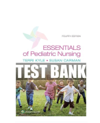 Essentials of Pediatric Nursing 4th Edition Kyle Carman Test Bank 2021/2022