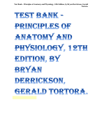 Test Bank For Principles of Anatomy and Physiology 16th Edition By Gerald Tortora, Bryan Derrickson |All Chapters, Complete Q & A, Latest|
