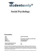 Social Psychology Samenvatting 