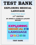 EXPLORING MEDICAL LANGUAGE- A Student-Directed Approach 10TH EDITION BY MYRNA & DANIELLE LAFLEUR BROOKS TEST BANK