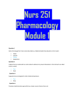 Nurs 251 Pharmacology Module 1