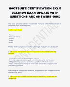 HOOTSUITE CERTIFICATION EXAM 2023 NEW EXAM UPDATE WITH QUESTIONS AND ANSWERS 100% 
