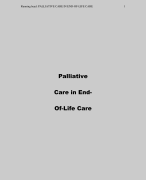 Palliative  Care in End Of-Life Care 
