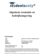 Algemene economie en bedrijfsomgeving Samenvatting 