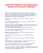 C100 WGU Objective AssessmentExam  Questions And Answers 2022/2023