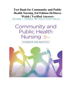 Test Bank for Community and Public Health Nursing 3rd Edition DeMarco Walsh | Verified Answers