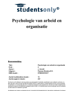Psychologie van arbeid en organisatie Samenvatting 