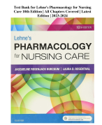 Test Bank for Lehne's Pharmacology for Nursing Care 10th Edition | All Chapters Covered | Latest Edition | 2023-2024