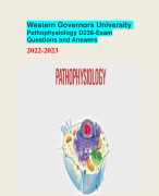 WGU Pathophysiology D236 Exam Guide (2022-2023) Western Governors University