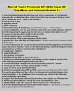 Mental Health Proctored ATI 2023 Exam 50+ Questions and Answers/Graded A+ 