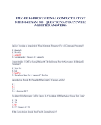 PMK-EE E6 PROFESSIONAL CONDUCT LATEST  2022-2024 EXAM 200+ QUESTIONS AND ANSWERS  (VERIFIED ANSWERS)