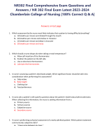 NR302 Final Comprehensive ExamQuestions and  Answers / NR 302 Final Exam Latest 2023-2024 Chamberlain College of Nursing |100% Correct Q & A