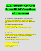 2023 Version CFI Oral Exam PILOT Questions with Answers 