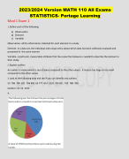2023/2024 Version MATH 110 All Exams STATISTICS- Portage Learning 