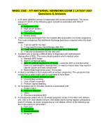 NRSG 3302 - ATI MATERNAL NEWBORN EXAM 2 LATEST 2021  Questions & Answers