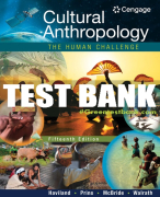 Test Bank For Cultural Anthropology: The Human Challenge - 15th - 2017 All Chapters - 9781305633797