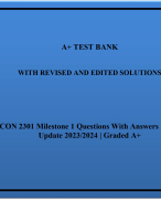 ECON 2301 Milestone 1 Questions With Answers | Latest Update 2023/2024 | Graded A+