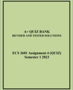 ECS 2601 Assignment 4 (QUIZ) Semester 1 2023