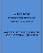 WONDERLIC TEST QUESTIONS AND ANSWERS, LATEST 2023